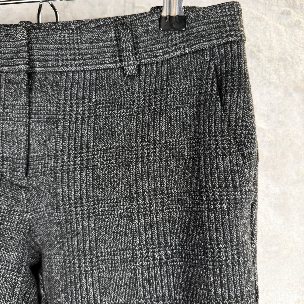 Theory Izelle P Ellis Knit Glen‎ Plaid Pants Grey Black Slim Straight Size 2